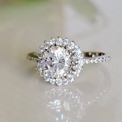 DOUBLE HALO SOLITAIRE RING