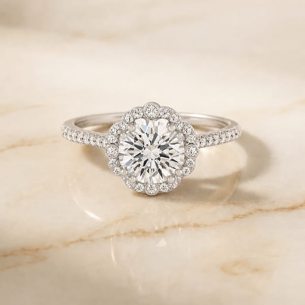 DOUBLE HALO SOLITAIRE RING