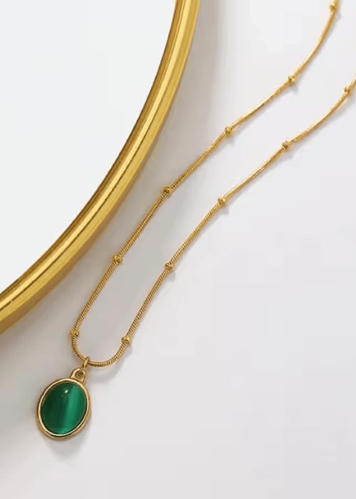 EMERALD DROP PENDANT NECKLACE