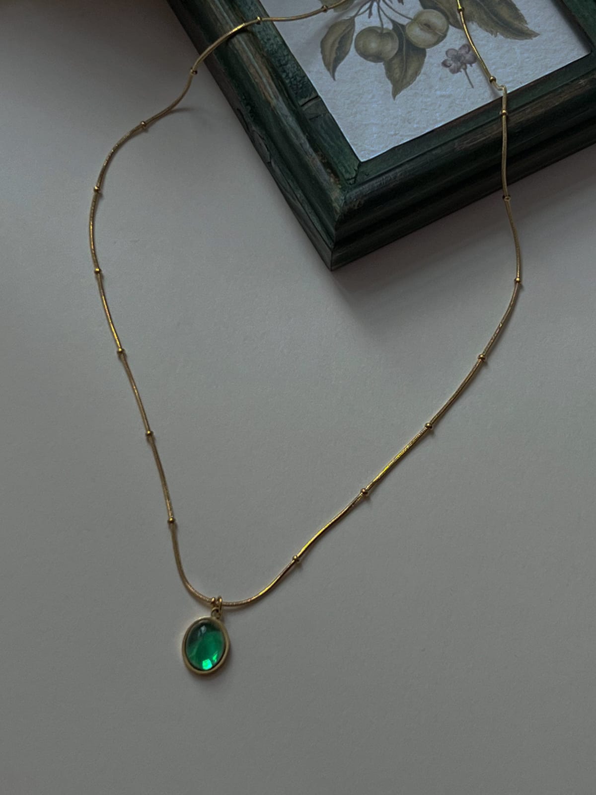EMERALD DROP PENDANT NECKLACE